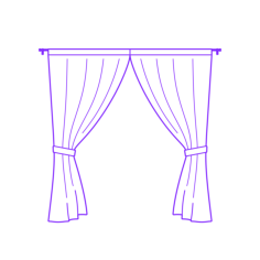 Buildings Window Curtains Tied Side Stencil Svg Vector, Free Vectors File